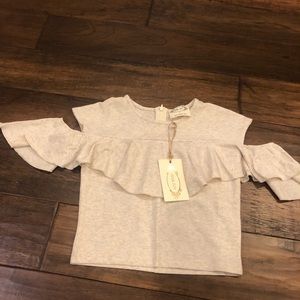 Girls size 7 open shoulder shirt